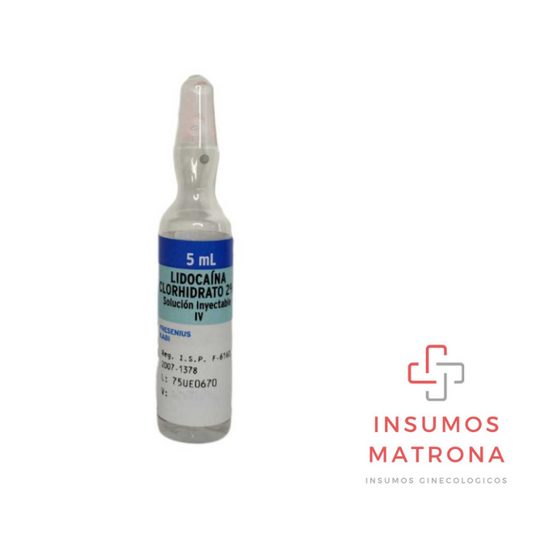 Lidocaina Sin Epinefrina, al 2% x 5ml