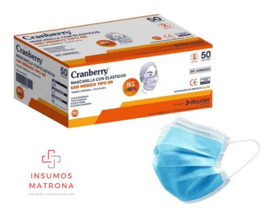 Mascarillas Cranberry – Caja por 50 unidades