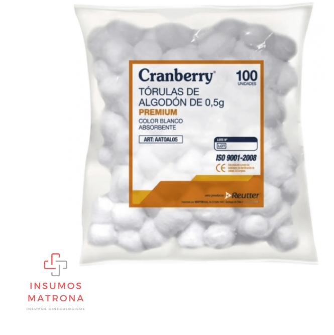 Torulas de algodon 0.5g x 100 unid.