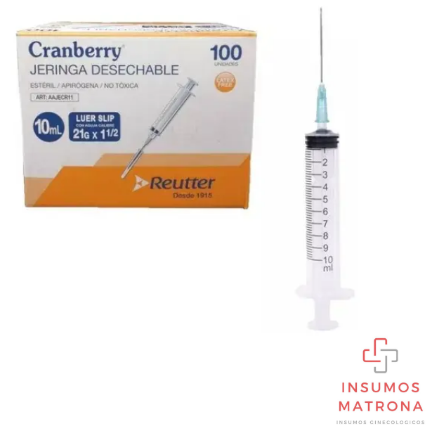 Jeringas de 10 ml por unid.