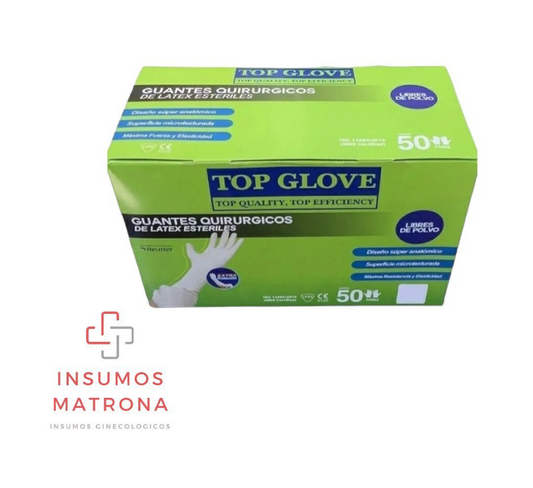 Guantes Quirurgicos Latex x 1 par Talla 6.5