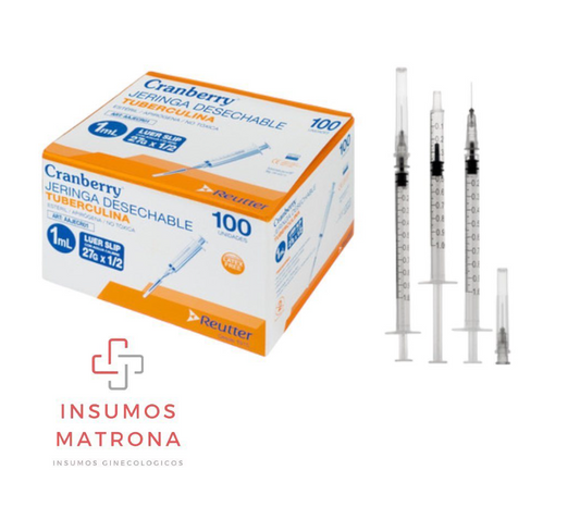 Jeringa 1ml por 100 unid.